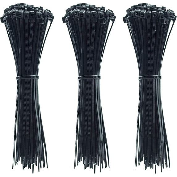 4 Inch Zip Ties, 300pcs Nylon Cable Ties BLACK