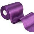 thumbnail image 1 of 4 Inch x 22 Yards Wide Purple Satin Ribbon Solid Fabric Large Ribbon for Cutting Ceremony Kit Grand Opening Chair Sash Table Hair Car Bows Sewing Craft Gift Wrapping Wedding Party Decoration, 1 of 6