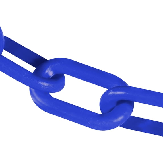 4 Inch x 25 Feet Blue Plastic Safety Chain