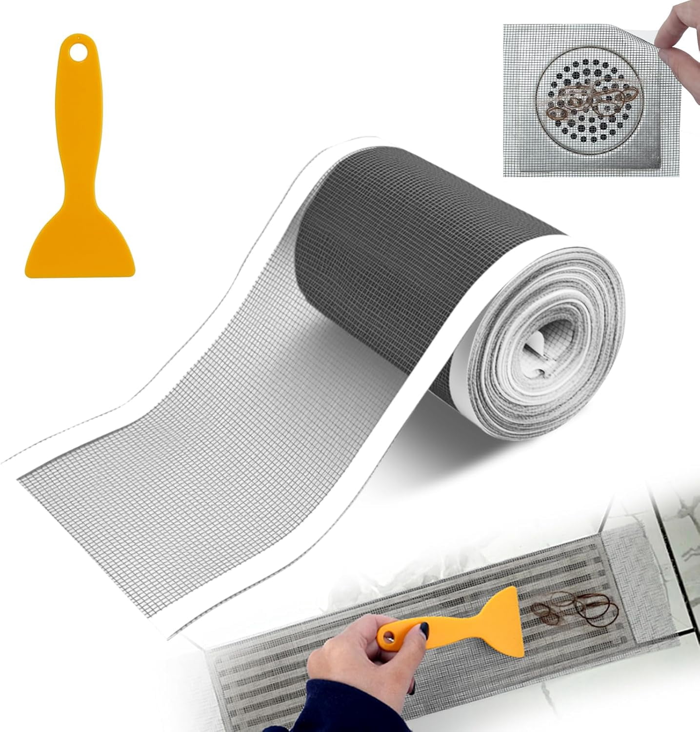 4 Inch x 33 FT Disposable Shower Drain Screen Self-Adhesive Stickers ...