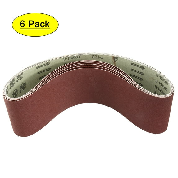 4-Inch x 36-Inch 120 Grit Lapped Aluminum Oxide Sanding Belt 6pcs