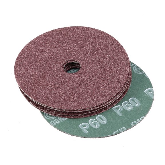 4-Inch x 5/8-Inch Aluminum Oxide Resin Fiber Discs, Center Hole 60 Grit Sanding Grinding Discs 10 Pcs