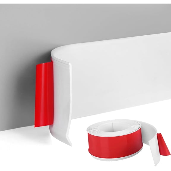 4 Inch x 6.6 Ft Vinyl Baseboard Molding Trim, XISELI Flexible Peel and Paste Wall Base with Self-Adhesive Backing, Waterproof Cove Base, Wall Protection & Floor Gap Covering, White