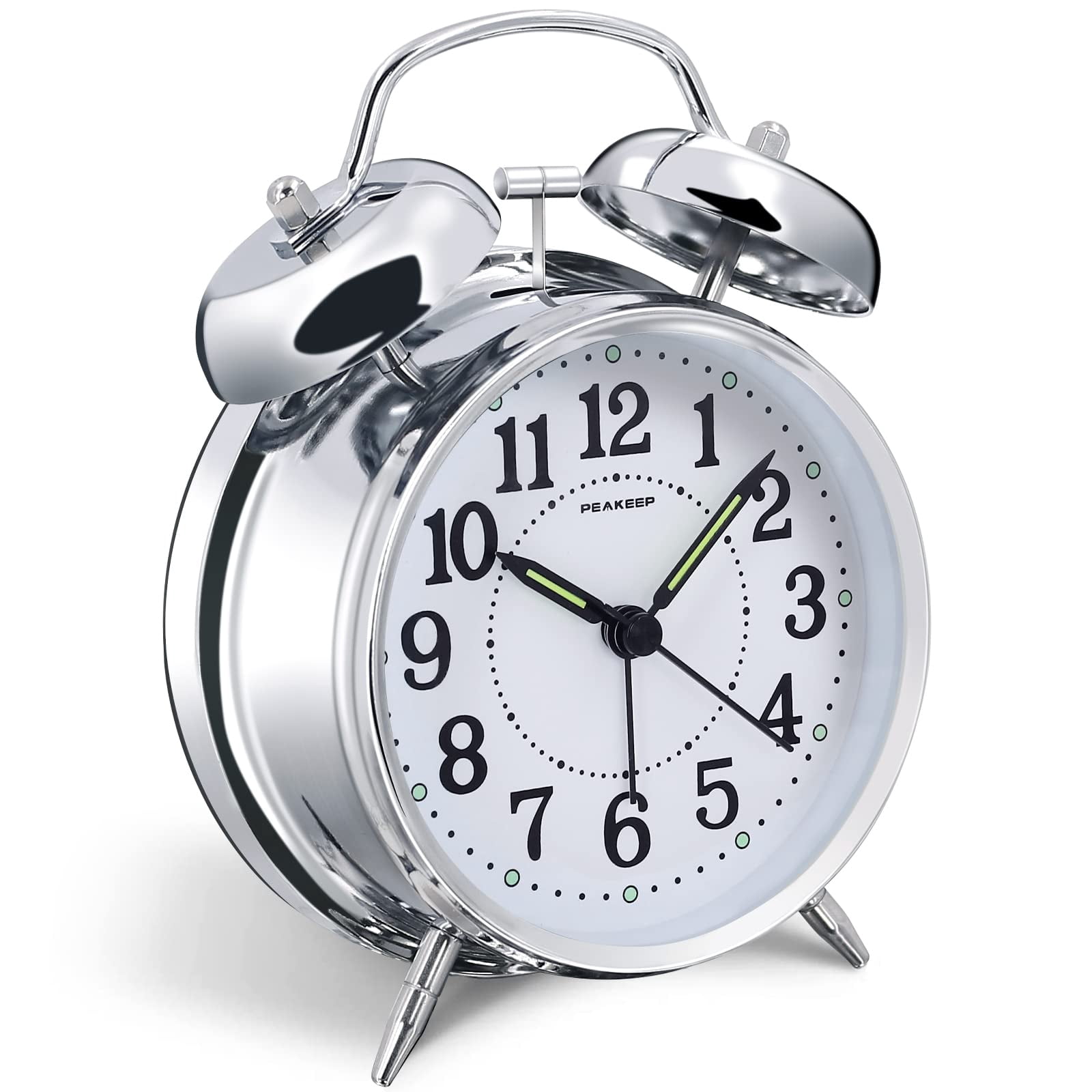 4 Inches Bell Loud Alarm Clock For Heavy Sleepers (chrome Finish)