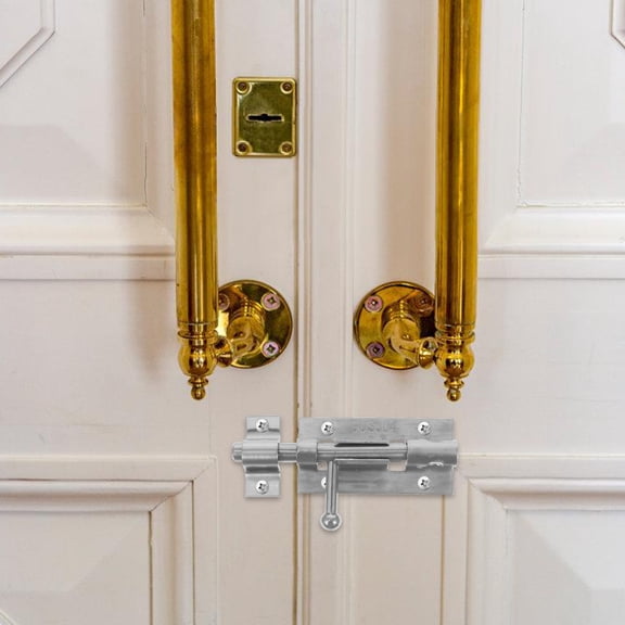 4-Inch Heavy Duty Gate Door Lock with Hinges for Workshop, Easy to Install and Secure