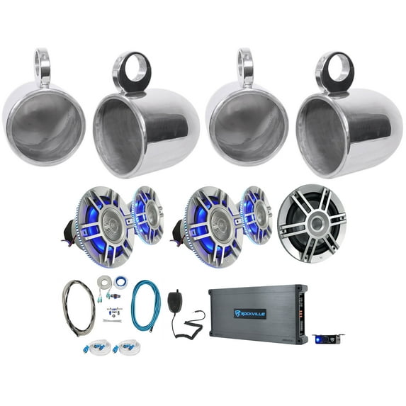 (4) Infinity KAPPA 8135M 8" Wakeboard Speakers+10" Subwoofer+Amplifier+Amp Kit