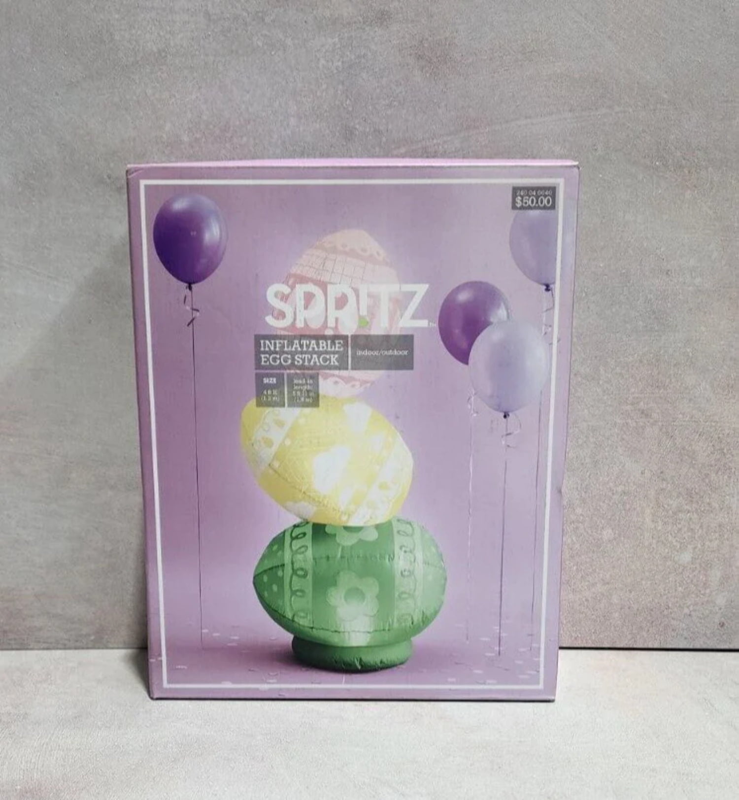 4' Inflatable Easter Egg Stack - Spritz