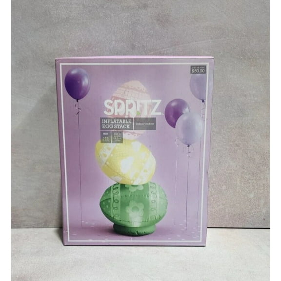 4' Inflatable Easter Egg Stack - Spritz