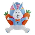 thumbnail image 1 of 4' Inflatable Lighted Easter Bunny with Carrots Outdoor Decoration, 1 of 7