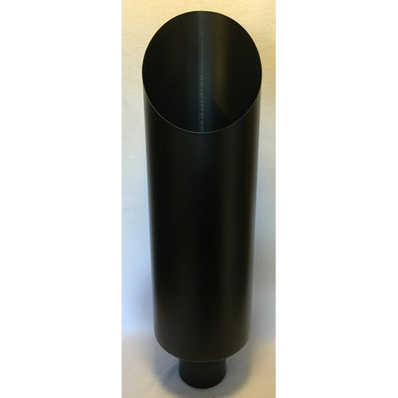4" Inlet x 10" Outlet x 36" Tall FLAT BLACK Miter Cut Diesel Exhaust Stack Pipe (Weld On)