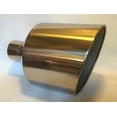 thumbnail image 1 of 4" Inlet x 12" Oulet x 18" Long Rolled Edge Polished Stainless Diesel Exhaust Tail Pipe Tip (Weld On), 1 of 2
