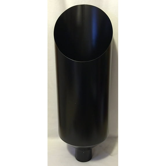 4" Inlet x 12" Outlet x 36" Tall FLAT BLACK Miter Cut Diesel Exhaust Stack Pipe (Weld On)