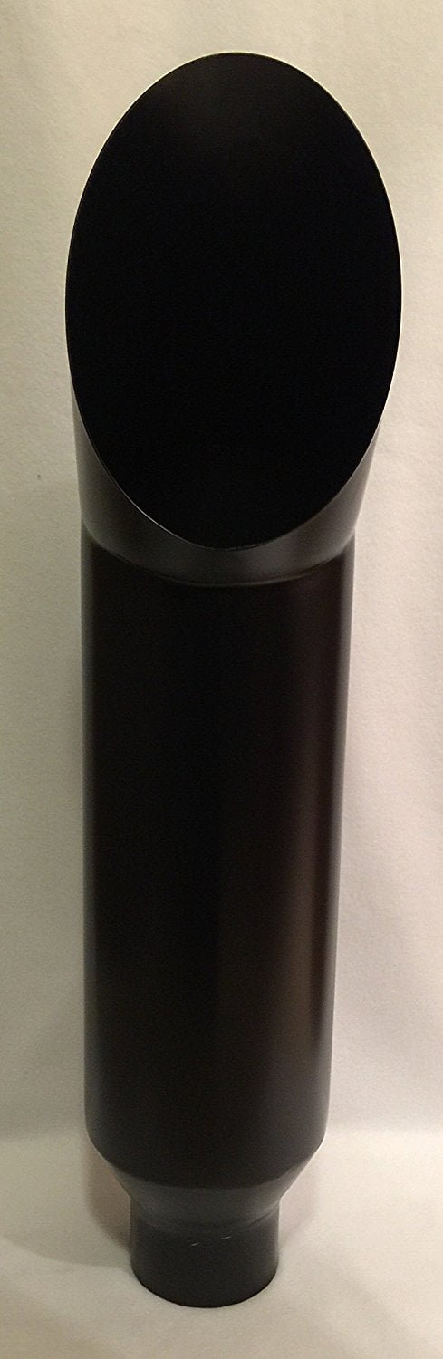 4" Inlet x 7" Outlet x 36" Tall FLAT BLACK Diesel Exhaust CAT Stack Pipe (Weld On)