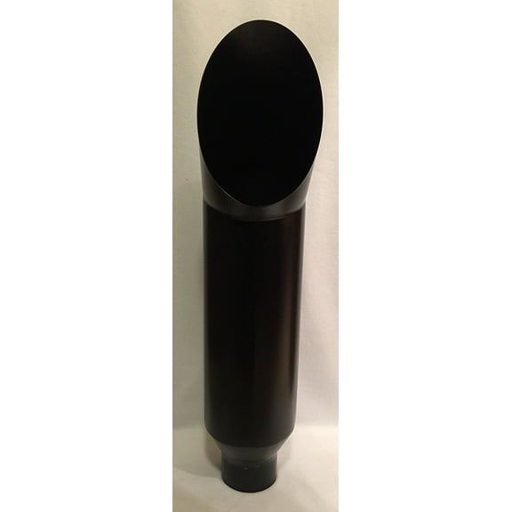 4" Inlet x 7" Outlet x 36" Tall FLAT BLACK Diesel Exhaust CAT Stack Pipe (Weld On)
