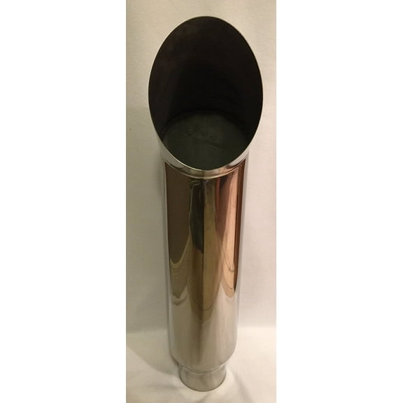 4" Inlet x 8" Outlet x 36" Tall Polished Stainless Diesel Exhaust CAT Stack Pipe (Weld On)