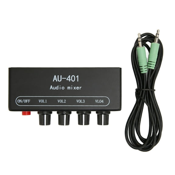 4,Input Stereo Mixer W/ Volume Control, 3.5mm Mini Sound Mixer For PC Headphones