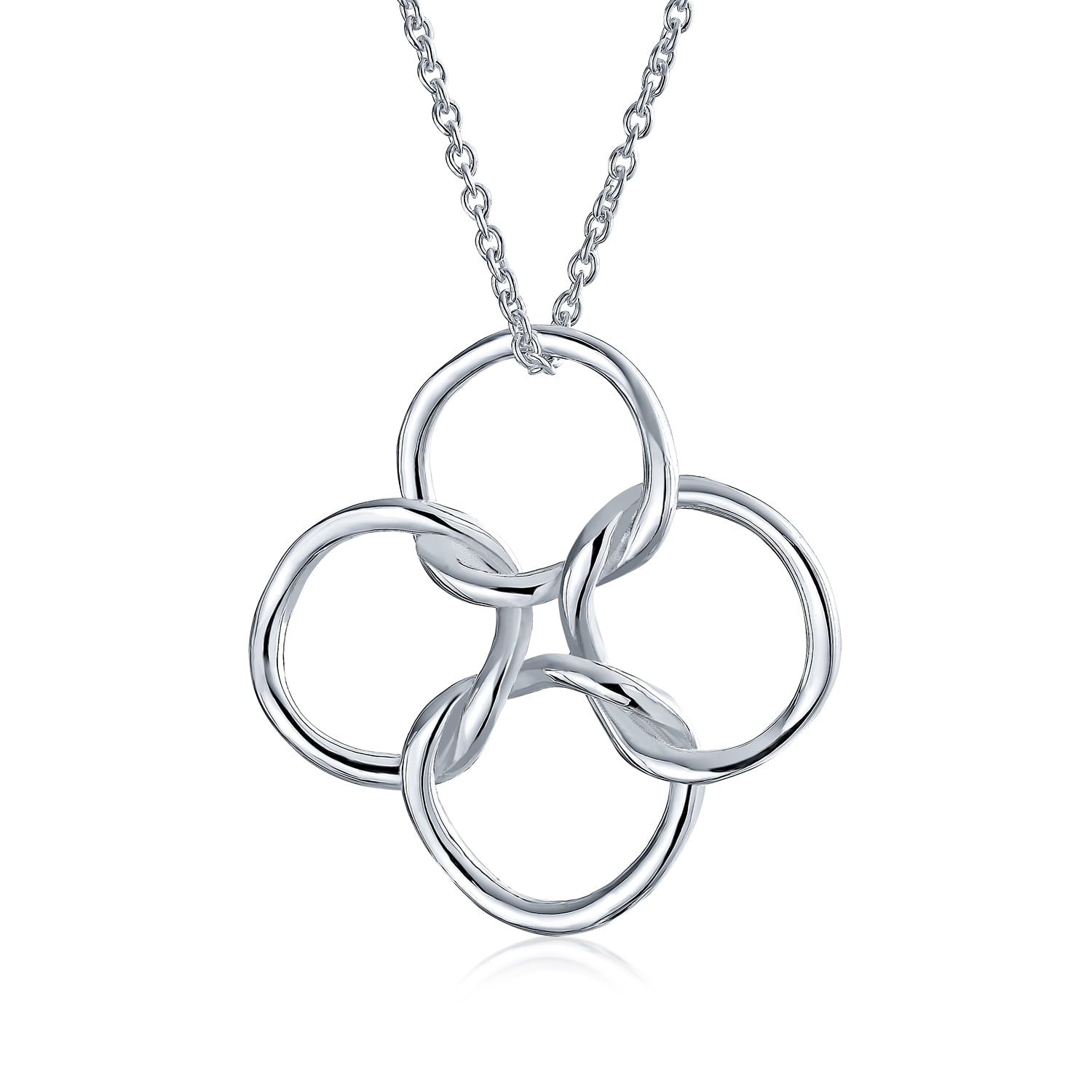6 Leaf Clover Initial Necklace in Sterling Silver - MYKA