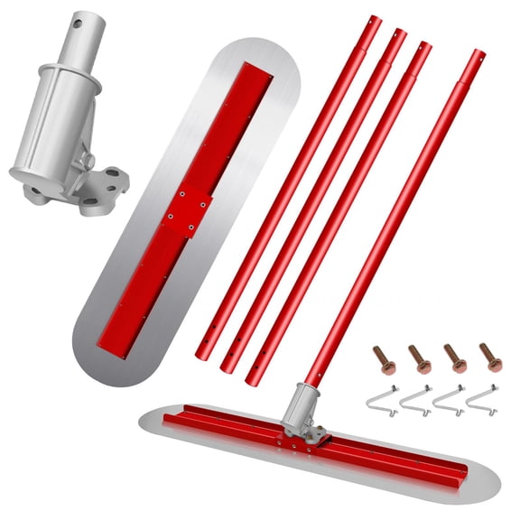 4 Interlocking Rods Bull Float, 47.2'' X 11.8'' Stainless Steel Concrete Float With Rotary Angle Adjuster For Construction Wall Floor Ceiling Finishing