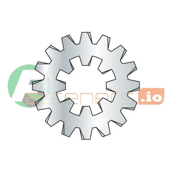 #4 Internal / External Tooth Lock Washers / Steel / Zinc / Outer Diameter: .460" - .475" / Thickness Range : .016" - .021" (Quantity: 10,000 pcs)