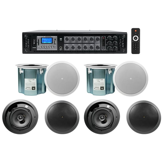 4) JBL 8"+4) 6.5" Commercial White Ceiling Speakers+Amplifier For Restaurant/Bar