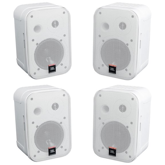 (4) JBL C1PRO-WH Control 1 PRO White 5.25" Wall Mount Home/Commercial Speakers