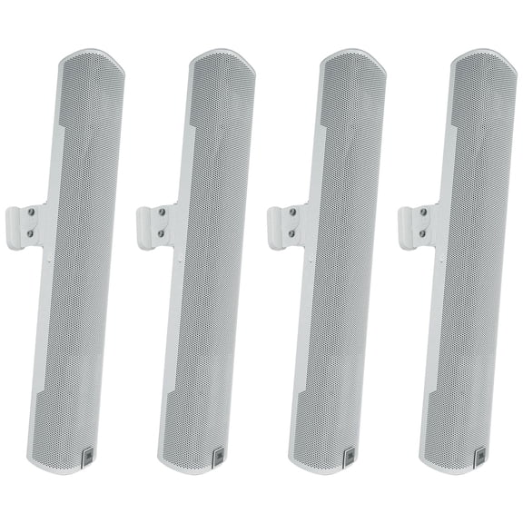 (4) JBL COL600-WH 24" White 70V Commercial Slim Column Wall Mount Array Speakers