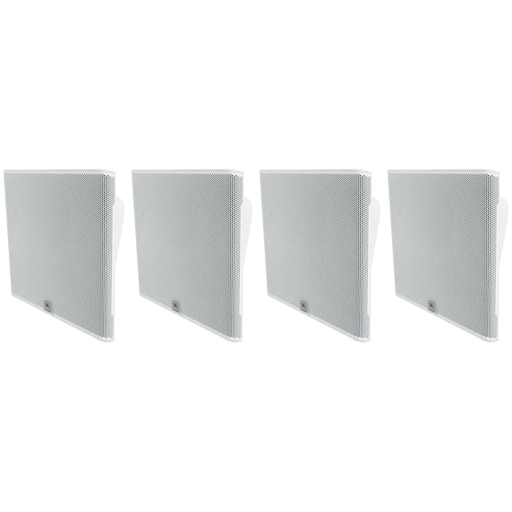 (4) JBL SLP14/T-WH Low-Profile On Wall Mount White 4" 70v Commercial Speakers
