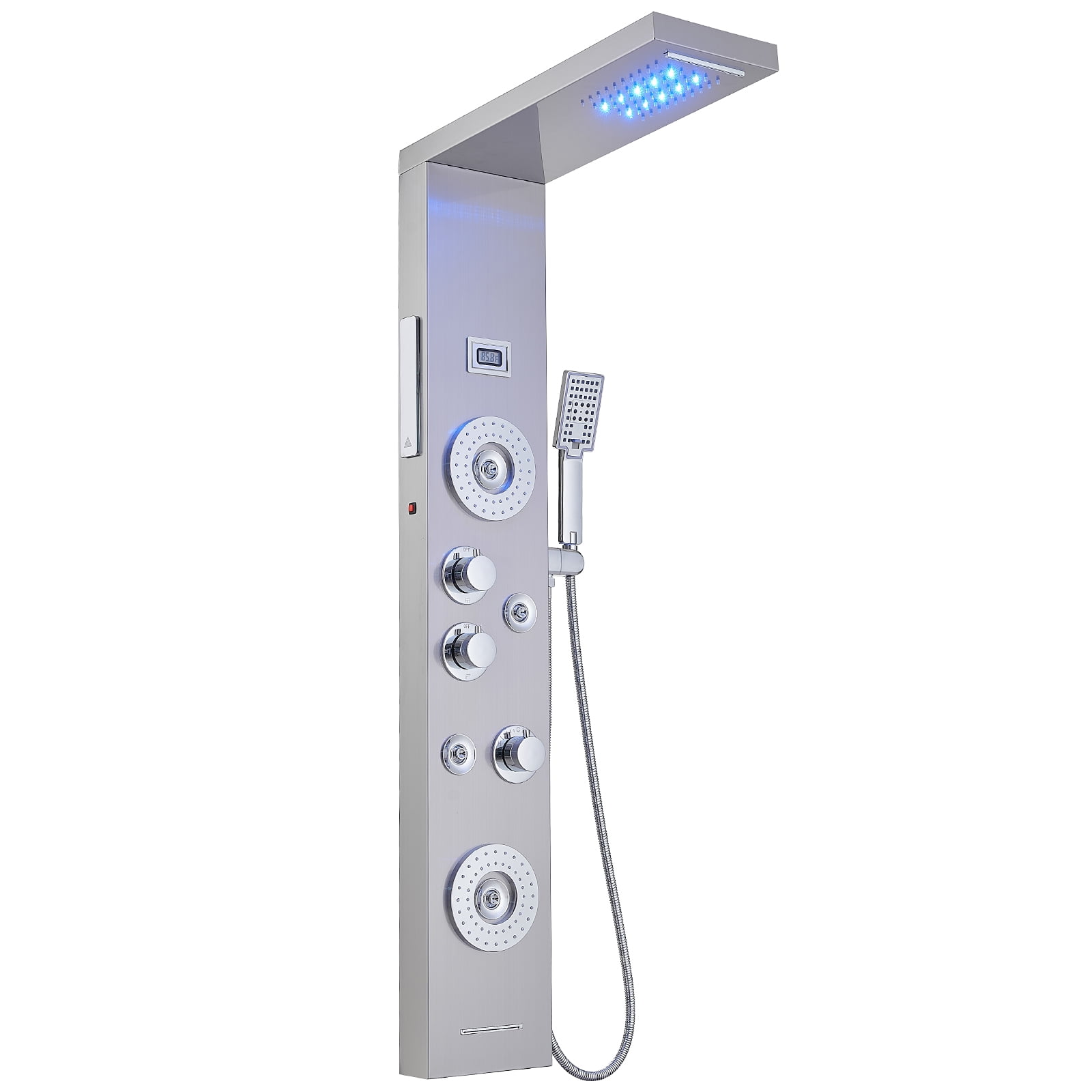 Nickel Chrome Multi-Function LED Shower Panel System