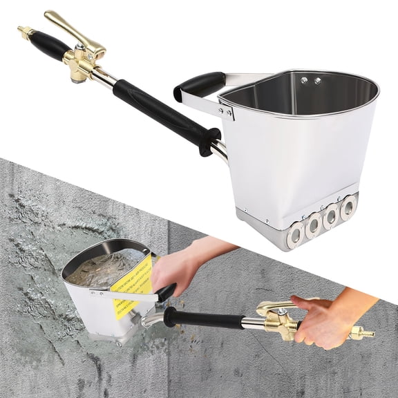 4 Jet Stucco Sprayer Plaster Sprayer Cement Mortar Spray Gun Hopper Wall Paint