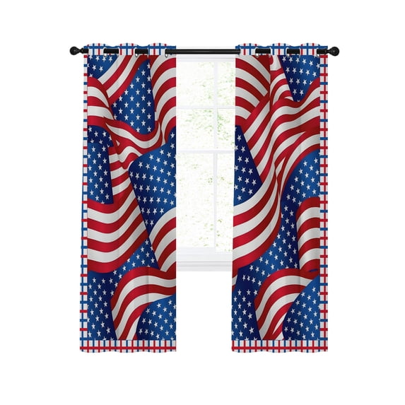 4 of July Blackout Curtains 39 Inches Length, Anniversary Patriotic ...