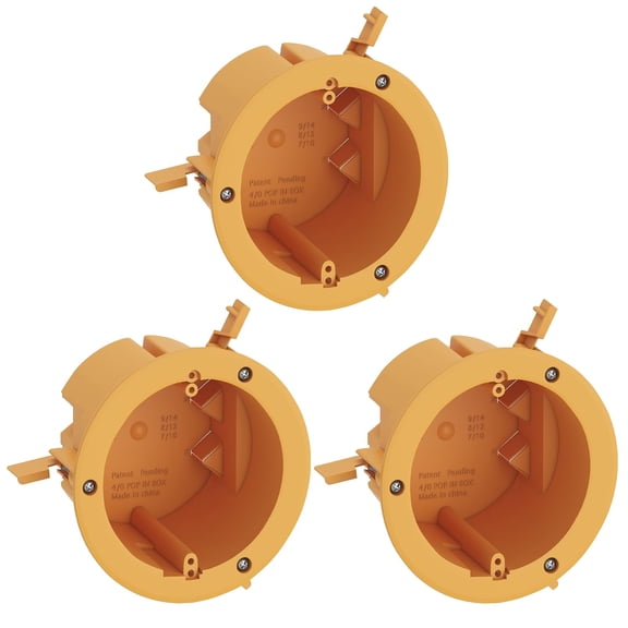 4" Junction Box Round Electrical Box for Wall Lights, Old Work Box, UL Listed, 3-Pack, IN-0501-6-3