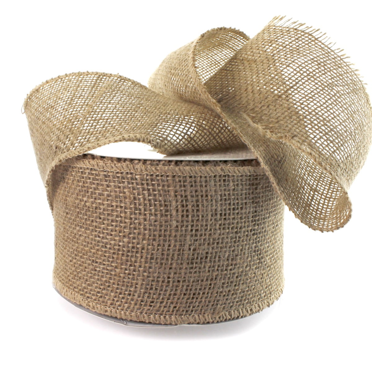 4" Jute Burlap Non-Wired Ribbon Rustic Natural 25 Yards