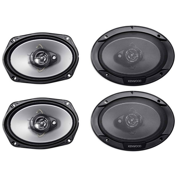 (4) Kenwood KFC-6966S 1600 Watt 6x9" 3-Way Car Stereo Speakers