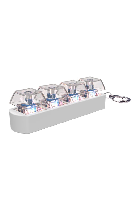 4-Key Mechanical Keycap Tester Keychain With LED Lighting For Stress Reduction And Relaxation For Home Or