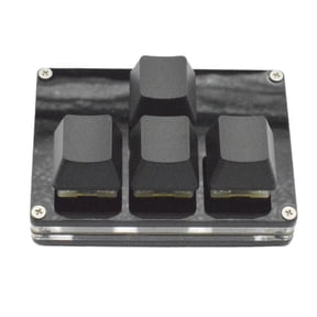 4-Key Programmable Mini Mechanical Keyboard | Custom Macros, Gaming, PC, Laptop | Black