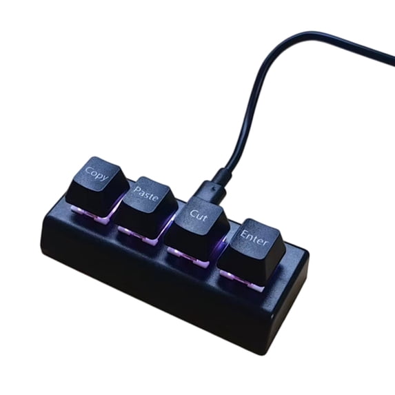 4 Key USB Corded Keyboard Cut Copy Paste Select Durability for Schools and Offices Gamers and Data Entry