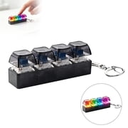 4 Keys Light Up Fidget Keyboard Keychain with Built-in Battery 7 Color Glowing Clicky Mechanical Switch Stress Relief Clicker Toy Black with Light yunlong