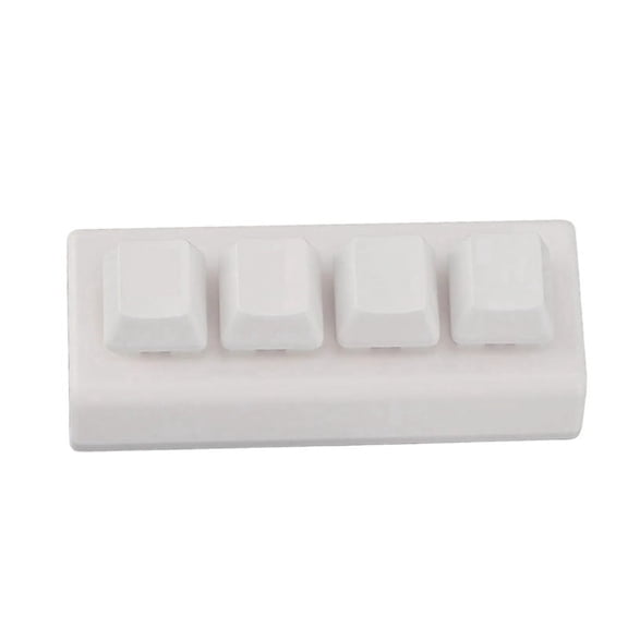 4 Keys Programmable Keypad Red Switch Ctrl C V Enter Mini Mechanical Keyboard Support NKRO for Gaming White B