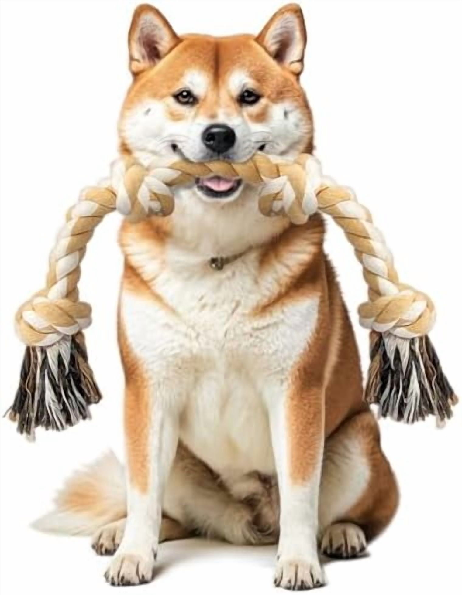 4-Knot Rope Toy for Medium/Small Dogs - 26in Aggressive Chewer Puppy Tug Toy, Almost Indestructible Teething Chew Toy