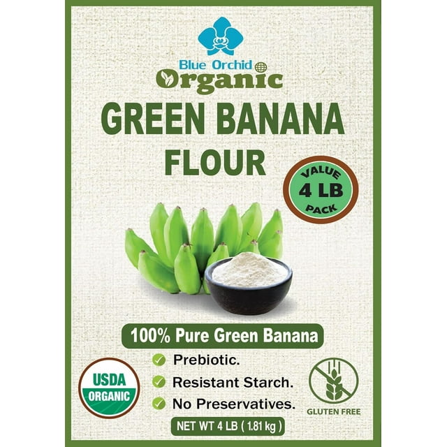 4 LB Organic Green Banana Powder Superfood Prebiotic Resistant Starch