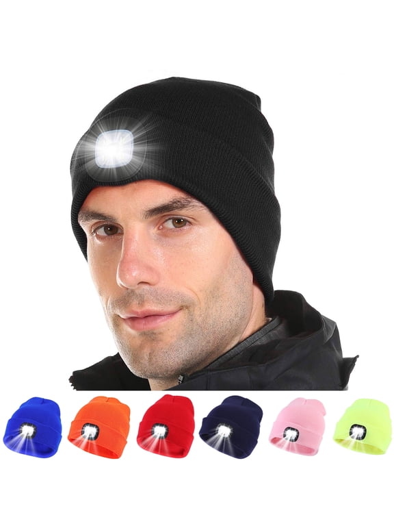 Lighted Adults Knit Warm Comfortable Winter LED Hat with Adjustable Brightness