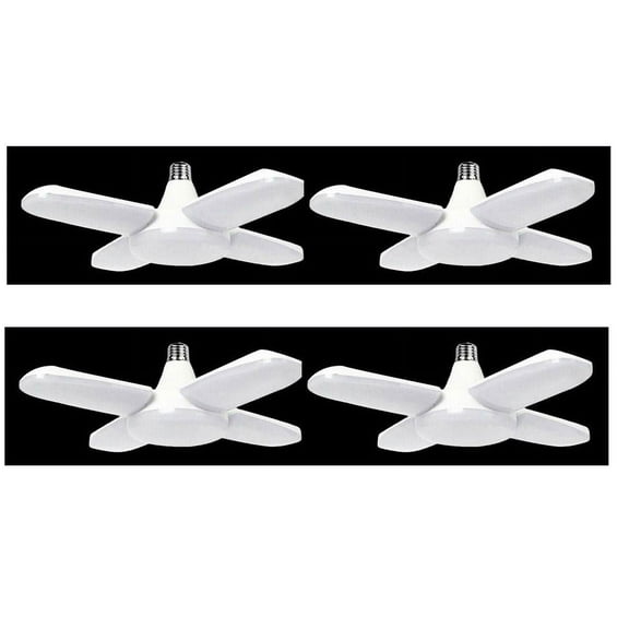 4 LED Garage Shop Work Lights 60 W 5500lm E27 Home Ceiling Fixture Deformable Lamp