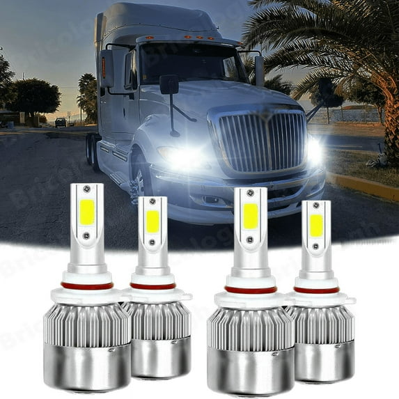 4 LED Headlight Bulbs Kit 6000K For International Truck Pro Star Prostar 2008-16