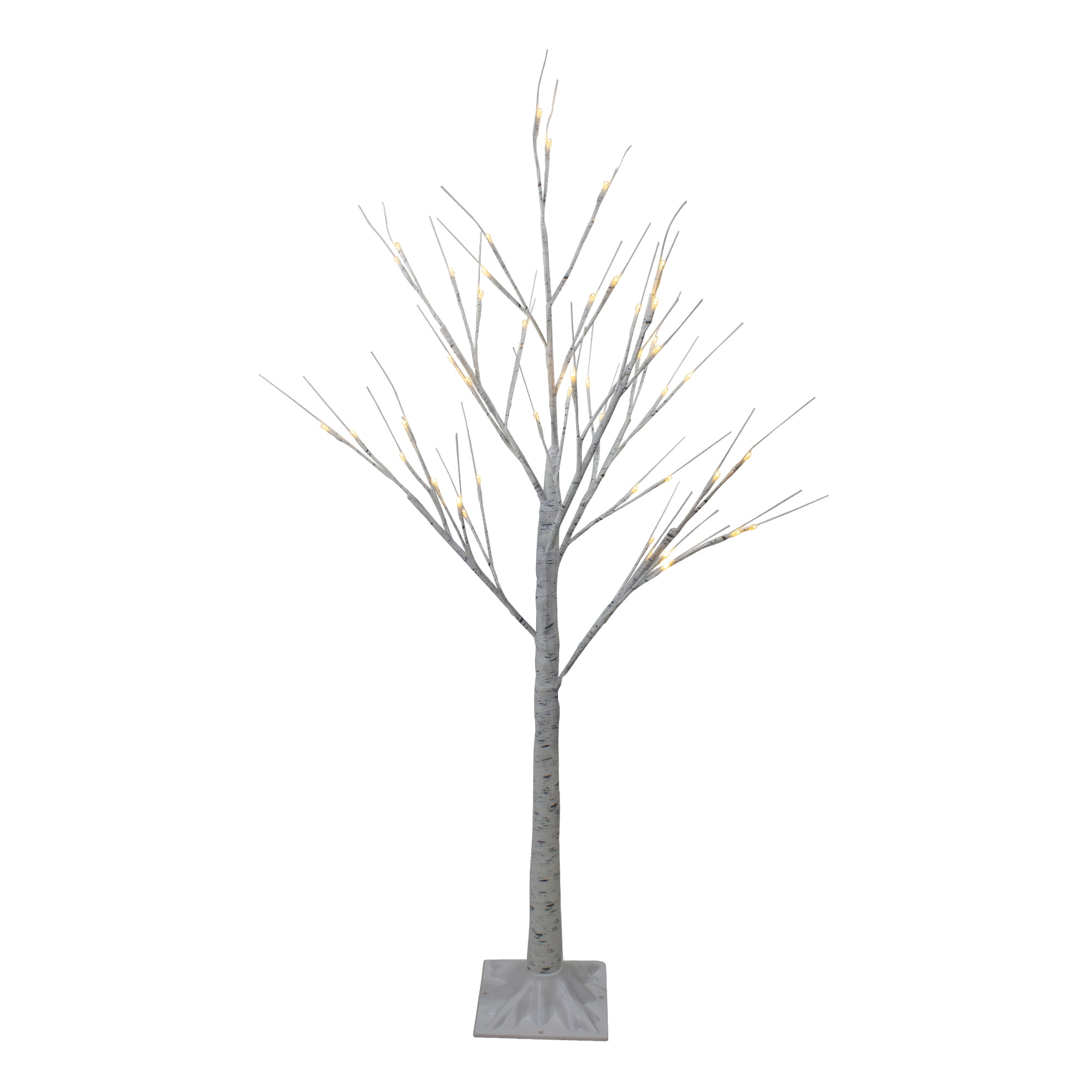 4' White LED Lighted Birch Tree Outdoor Decoration