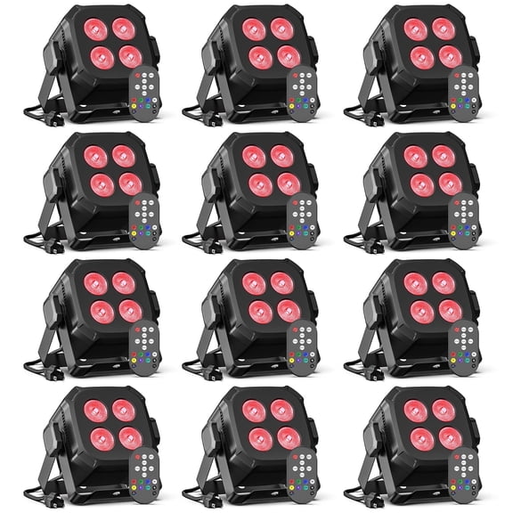 4 LED Stage Par Lights,RGBWYP+CYAN DJ Light Sound Activated ,Remote & DMX Controlled for Stage Party Club Disco Wedding Events