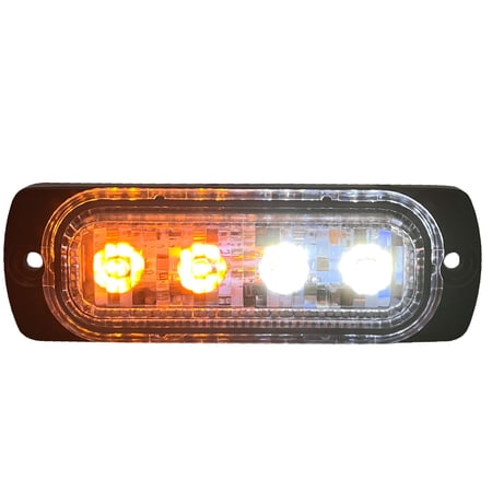 4 LED Ultra Slim Mark Strobe White Amber