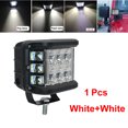 4" LED Work Light Bar Cube Side Shooter Pod White & Amber Strobe Lamp