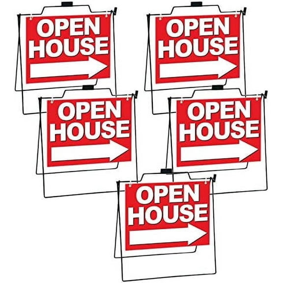 4 LESS CO Realtor A-Frame Metal Stand with 24x18 OPEN HOUSE SIGN - 5 Pack, rb$$Other