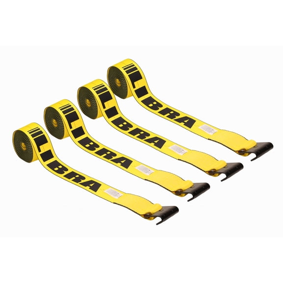 (4) LIBRA 4" X 30' Winch Strap W/Flat Hooks Flatbed Truck Trailer Tie Down 5400 LB