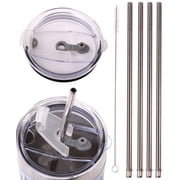 4 LONG Stainless Steel Straws Compatible With Mossy Oak 30-Ounce Double Wall Stainless Steel Mug - CocoStraw Brand Drinking Straw